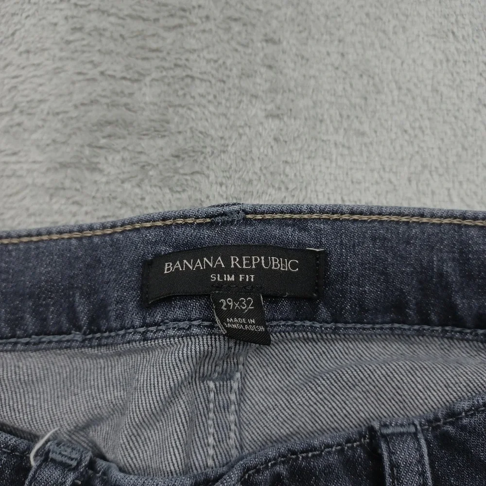 Banana Republic Jeans Men 29x32 Black Denim Slim Fit Pockets Preppy‎